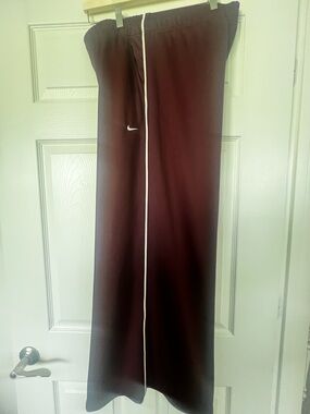 Nike Maroon Track Pants with White Piping